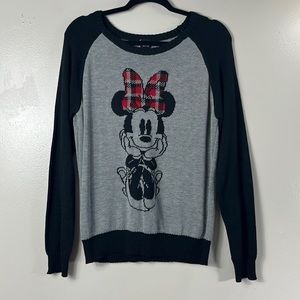 Disney Minnie Mouse graphic sweater gray and  black women’s size XL
